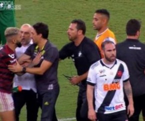 Gerente do Vasco agride Gabigol durante confusão em campo após o clássico.(Imagem:Divulgação)