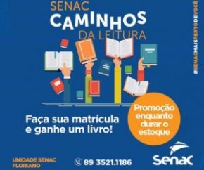 Campanha do Senac incentiva a leitura em Floriano.(Imagem:Divulgação)