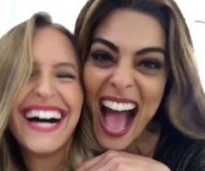 Carla Diaz se diverte com Ju Paes nos bastidores de novela.(Imagem:Famosidades)