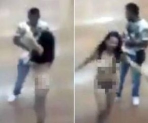 Mulher tira a roupa para provar que não roubou nada em supermercado.(Imagem:Ric Mais)