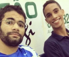 Stanley Torres (73kg) e Rhuann Mitchell (55kg) no embarque ao Campeonato Brasileiro sênior de judô.(Imagem:Arquivo Pessoal)