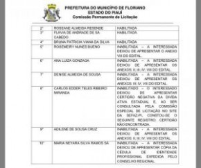 Prefeitura de Floriano divulga lista de habilitados em chamamento da secretaria de Saúde.(Imagem:SECOM)