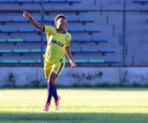 Valéria comemora convocação para a seleção brasileira sub-20.(Imagem:Benonias Cardoso/AllSports)