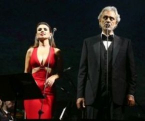 Paula Fernandes e Andrea Bocelli.(Imagem:Manuela Scarpa/Brazil News)