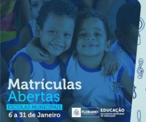 Estão abertas as matrículas de 2020 para escolas municipais de Floriano(Imagem:Secom)