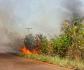 Família foge de casa para escapar de fogo na PI-113.(Imagem:Revista Opinião)
