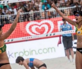 Larissa e Talita vencem mais uma no Mundial de vôlei de praia(Imagem:Divulgação)