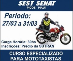 SUTRAN abre vagas para curso especializado para mototaxista.(Imagem:Divulgação)