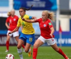 Nos acréscimos, Seleção Feminina Sub-20 empata com a Inglaterra.(Imagem:Divulgação)