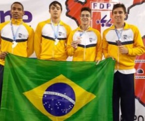 Joabe Carvalho conquista bronze com revezamento do Brasil na Copa Pacífico de Natação.(Imagem:Arquivo pessoal)