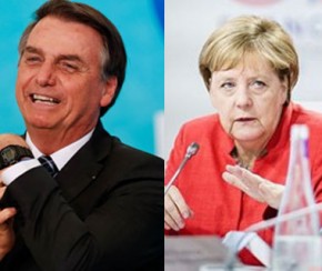 Bolsonaro e Merkel conversam sobre recursos para Amazônia.(Imagem:Divulgação)