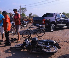 Grávida quebra fêmur em colisão entre moto e carro na BR-316.(Imagem:Yasmim Cunha)