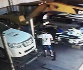Câmeras flagram assalto em oficina e PM localiza bandidoss.(Imagem:Cidadeverde.com)