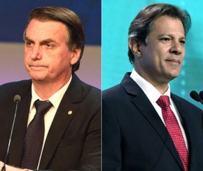 Datafolha mostra Bolsonaro com 59% e Haddad com 41% dos votos válidos.(Imagem:Divulgação)
