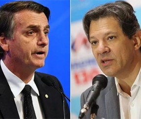 Ibope: Bolsonaro tem 57% dos votos; Haddad tem 43%.(Imagem:Divulgação)