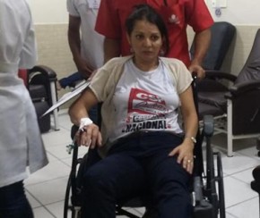 Professora é ferida em tumulto na Assembleia e fratura fêmur.(Imagem:CidadeVerde.com)