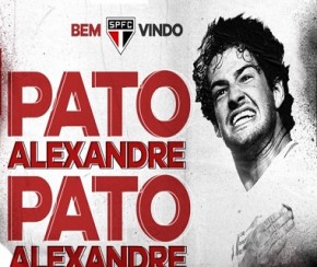 São Paulo acerta retorno do atacante Alexandre Pato.(Imagem:São Paulo - Reprodução)
