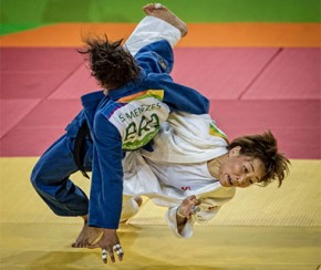 Sarah e Munkhbat, na Rio 2016.(Imagem:Marcio Rodrigues/MPIX/CBJ)