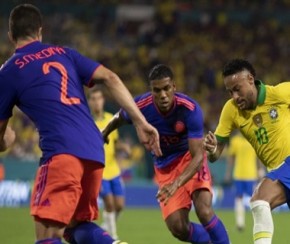 Neymar marca em retorno, e Brasil empata amistoso com a Colômbia nos EUA.(Imagem:Lucas Figueiredo/CBF)