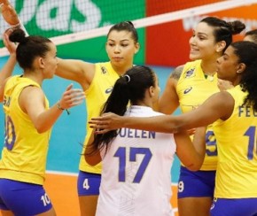 Brasil bate Cazaquistão e fecha 1ª fase do Mundial feminino de vôlei em segundo.(Imagem:Divulgação/FIVB)