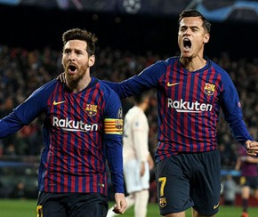 Com 2 de Messi e golaço de Coutinho, Barça avança.(Imagem:Estadão Conteúdo)