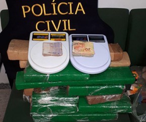 Sogro e genro são presos com 15kg de drogas ao tentar viajar para festa de Réveillon.(Imagem:Polícia Civil)