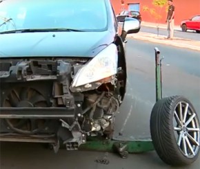 Pneu de carro solta e atinge motociclista na zona Sul de Teresina.(Imagem:Cidadeverde.com)