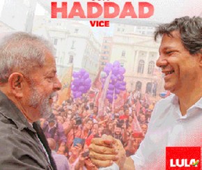 PT anuncia Haddad como vice na chapa de Lula e acordo com o PCdoB.(Imagem:Divulgação)