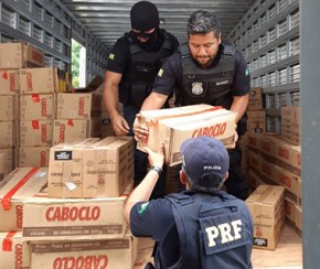 Operação do Greco e PRF apreende carga roubada avaliada em R$ 1 milhão.(Imagem:Greco)