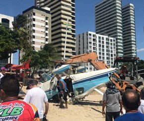 Vídeo flagra queda de avião em praia de Fortaleza.(Imagem:Repropdução)