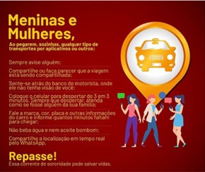 Advogada recebe ataques de motoristas por campanha da OAB-PI.(Imagem:Divulgação)