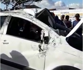 Carro bate em mureta na BR-316 e motorista é socorrido pelo Samu.(Imagem:Reprodução)