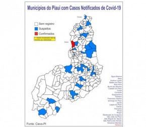 Municípios do Piaui com casos suspeitos(Imagem:Divulgação)