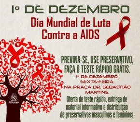 Saúde realizará ações no Dia Mundial de Luta Contra a Aids em Floriano.(Imagem:SECOM)