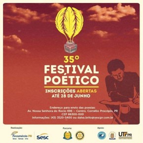 Seleção de Poemas para o 35º Festival Poético de Cornélio Procópio.(Imagem:Divulgação)