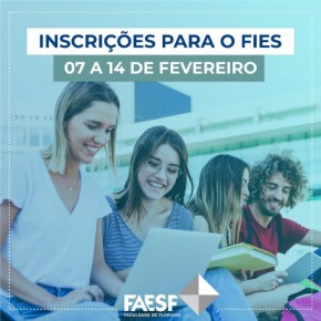 FAESF alerta para abertura de inscrições do FIES.(Imagem:Divulgação)