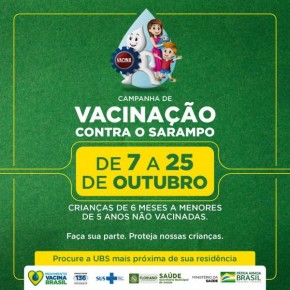 Campanha de Vacinação contra o Sarampo começa nesta segunda, em Floriano.(Imagem:Secom)