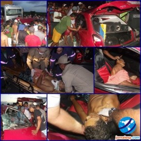 Colisão entre caminhão e dois carros deixa dois mortos em Buriti dos Lopes.(Imagem:Jornalesp.com)