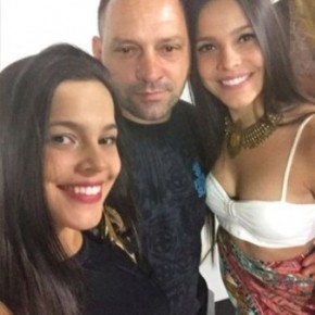 Volnei com Emilly e Mayla.(Imagem:Arquivo pessoal)