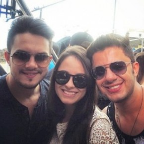 Vitor Leonardo com Allana Moraes e Cristiano Araújo.(Imagem:Reprodução / Instagram)