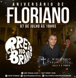 Cantor Felipi Gabriel fará a abertura de show gospel no aniversário de Floriano.(Imagem:Divulgação)