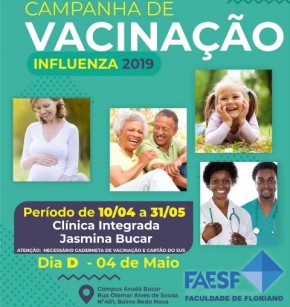 FAESF participa de Campanha de Vacinação contra a Influenza.(Imagem:Divulgação)