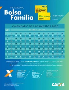 Calendário de pagamento do Bolsa Família 2020 está no ar. Confira!(Imagem:Divulgação)