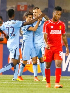 Jovetic brilha em vitória do Manchester City sobre o Liverpool.(Imagem:Getty Images)