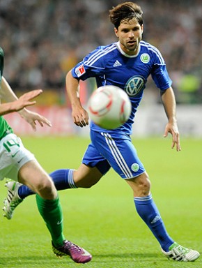 Diego em campo: Wolfsburg deve negociar o ex-jogador do Santos.(Imagem: Reuters)