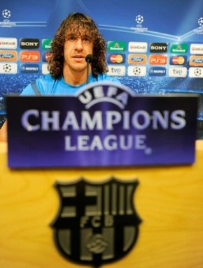 Puyol está atento ao sistema ofensivo do Milan.(Imagem:agência AFP)