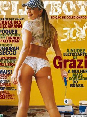 Grazi e sua capa: mais vendida desde 2005(Imagem:Playboy)