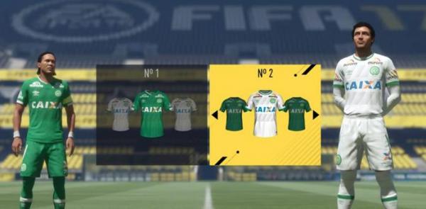 Fifa libera gratuitamente uniforme e emblema da Chapecoense.(Imagem:Reprodução / TechTudo)