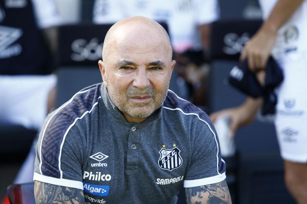 Jorge Sampaoli na partida contra o Flamengo.(Imagem:Luis Moura / Estadão Conteúdo)