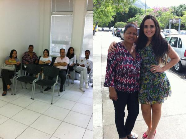 Perlla posa com a mãe e mostra os convidados no cartório(Imagem:Divulgação)